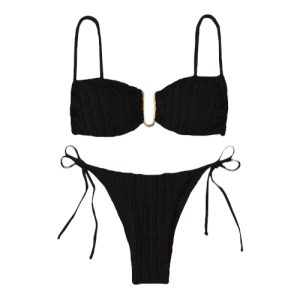 Traje de Baño Negro con Textura